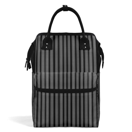 Vampire Art Nocturnal Goth Large Capacity Diaper Bag Backpack Nursing Bag Baby Shower Gift for Mums and Dads New Parents - Victorian Stripes