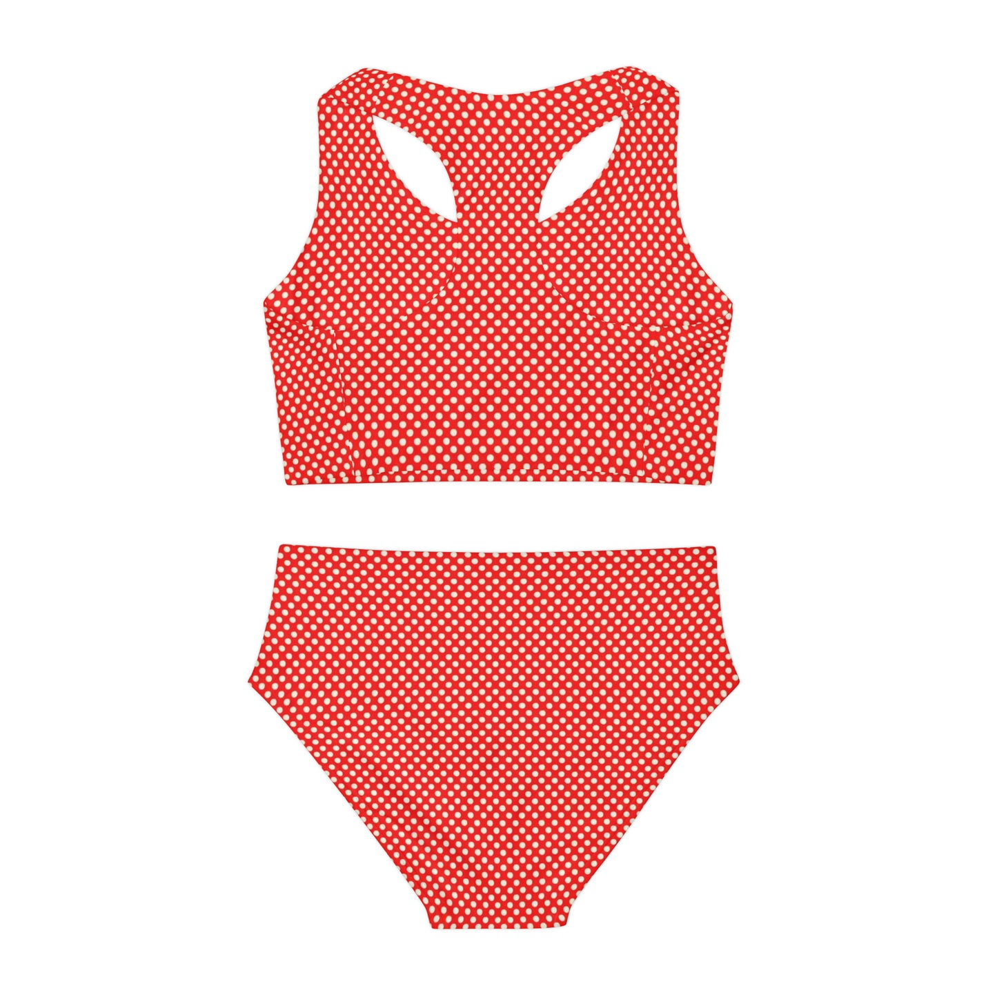 Vampire Art Red and White Polka Dot Girls Two Piece Swimsuit