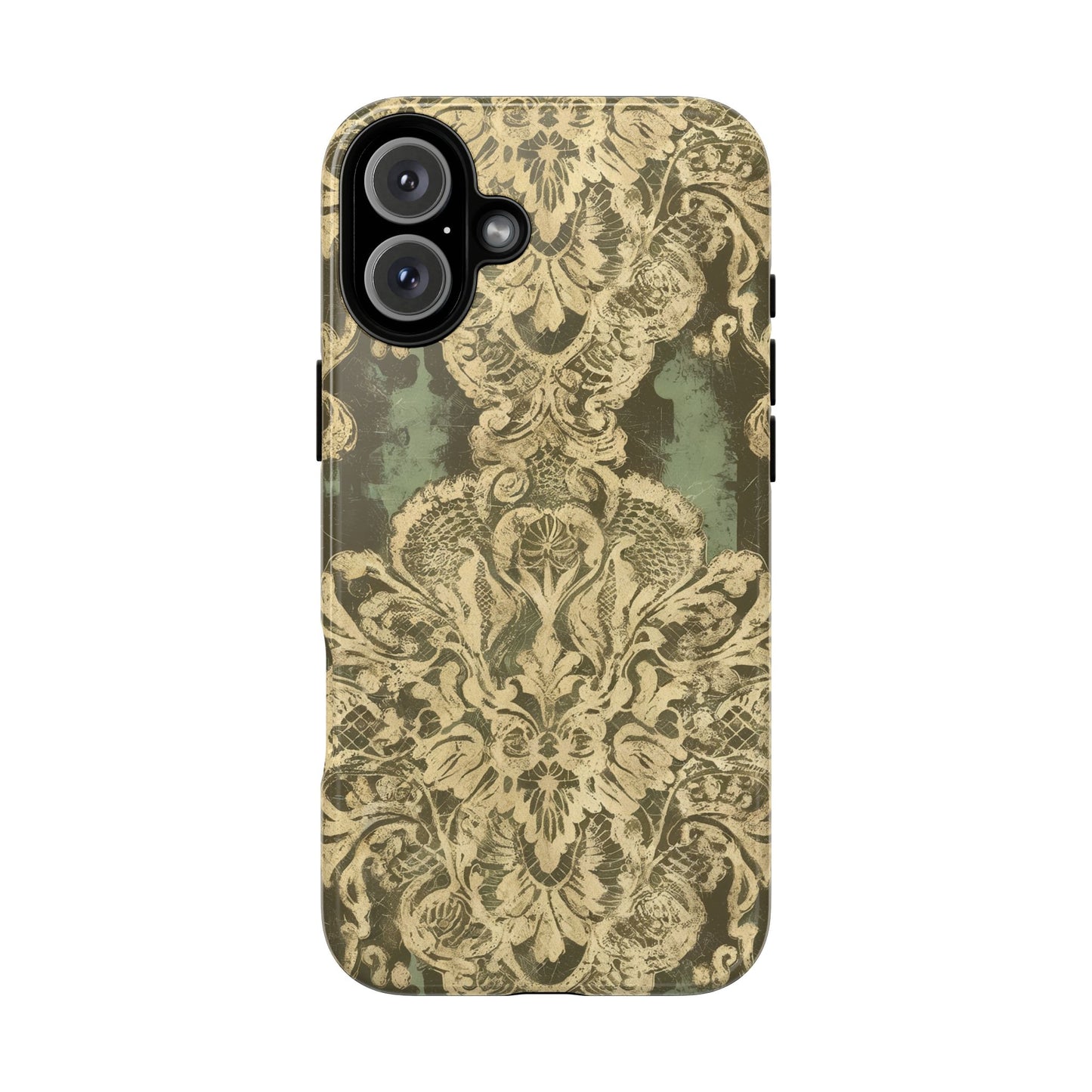 Vampire Art Vintage and Edgy iPhone 16 Tough Case - Grunge Brocade