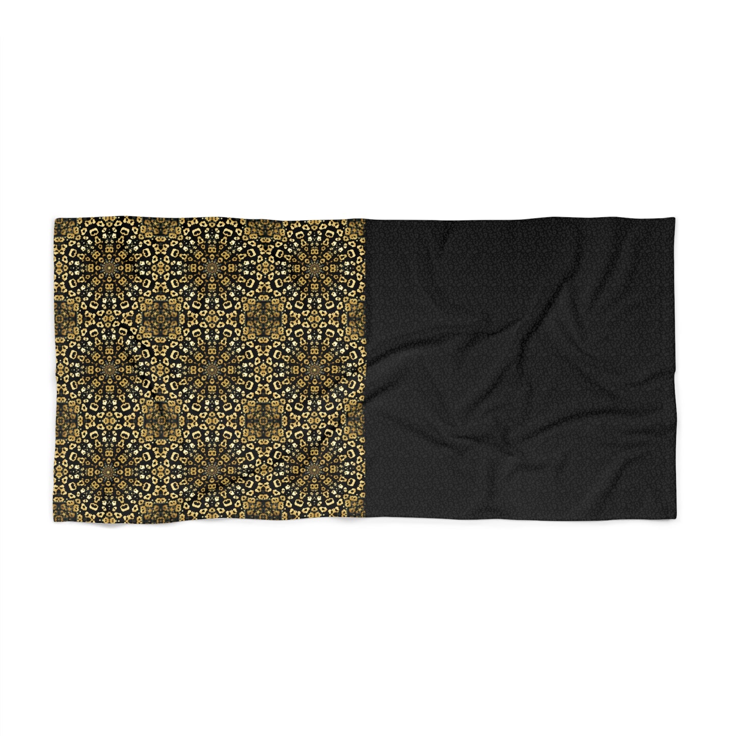 Vampire Art Black Leopard vs Psychedelic Golden Leopard Double Bonus Beach Towel