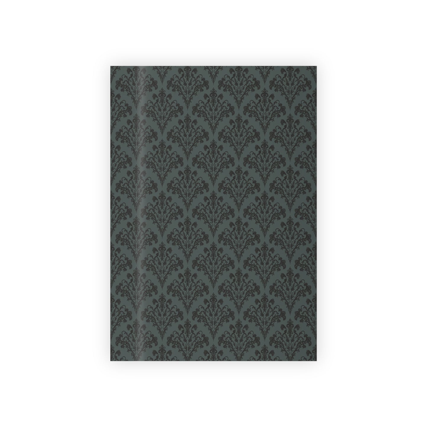 Vampire Art Retro Luxe Eco-Friendly Gift Wrapping Paper Roll (1 pc) - Goth Damask in Green - Made in the UK