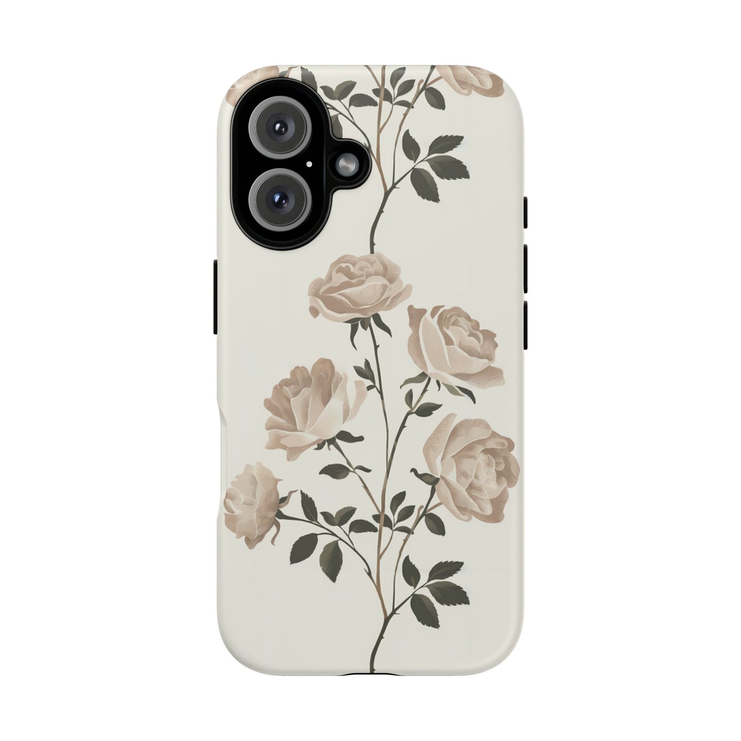 Vampire Art Vintage and Edgy iPhone 16 Tough Case - Retro White Roses