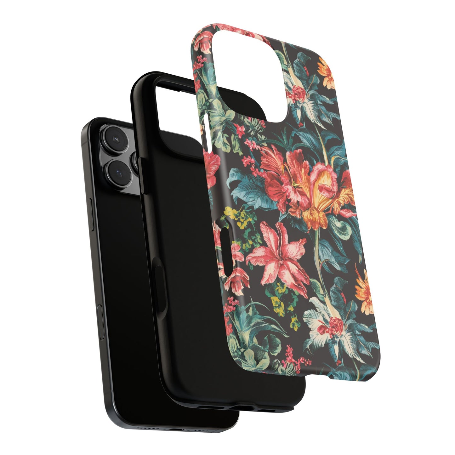 Vampire Art Vintage and Edgy iPhone 16 Tough Case - Retro Surfy Florals