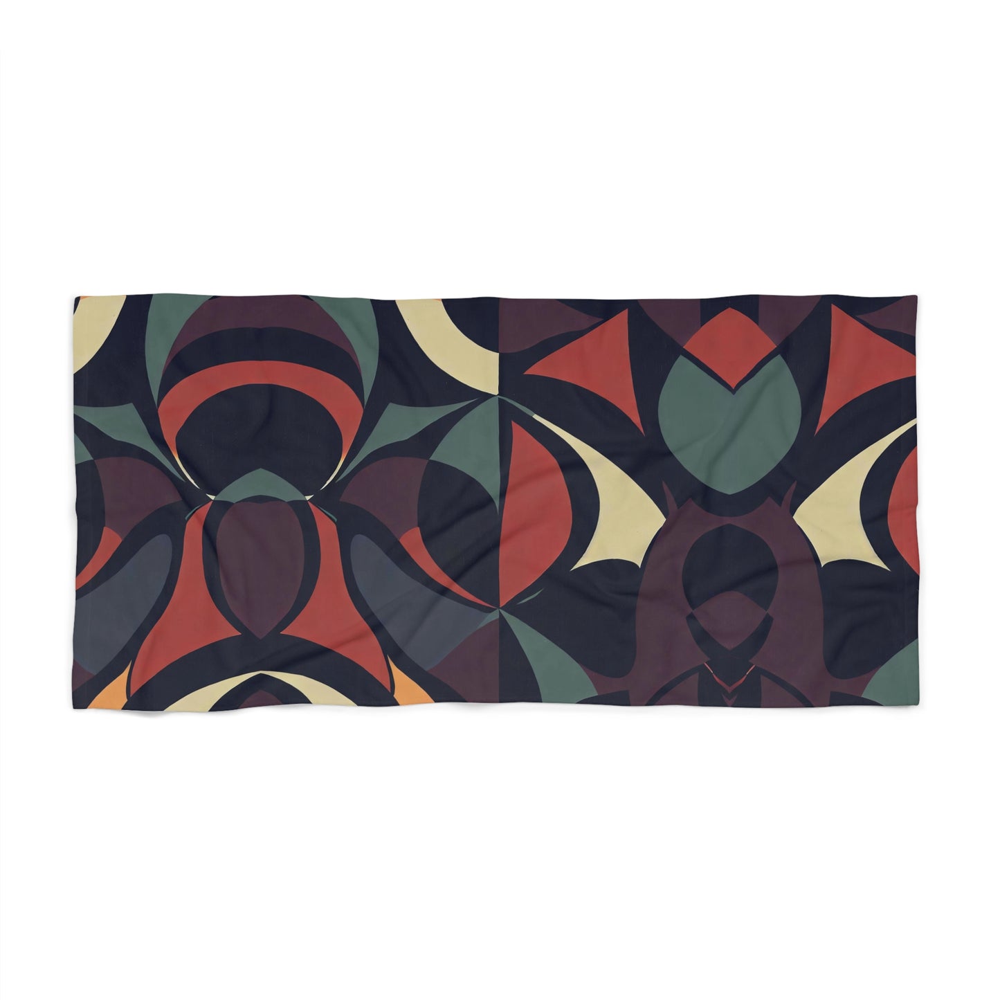 Vampire Art Sixties Dark Colours Pattern Beach Towel