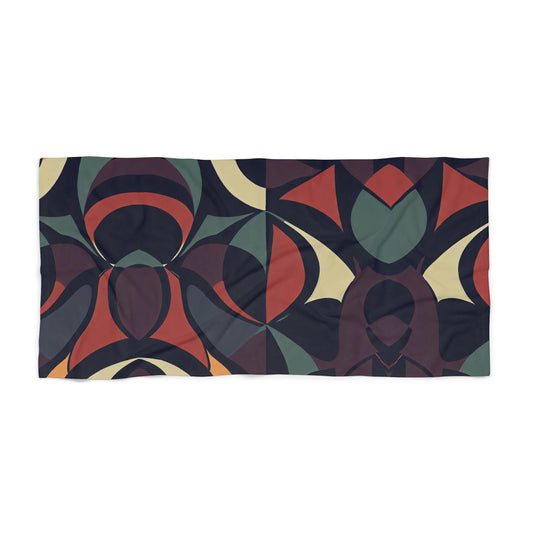 Vampire Art Sixties Dark Colours Pattern Beach Towel