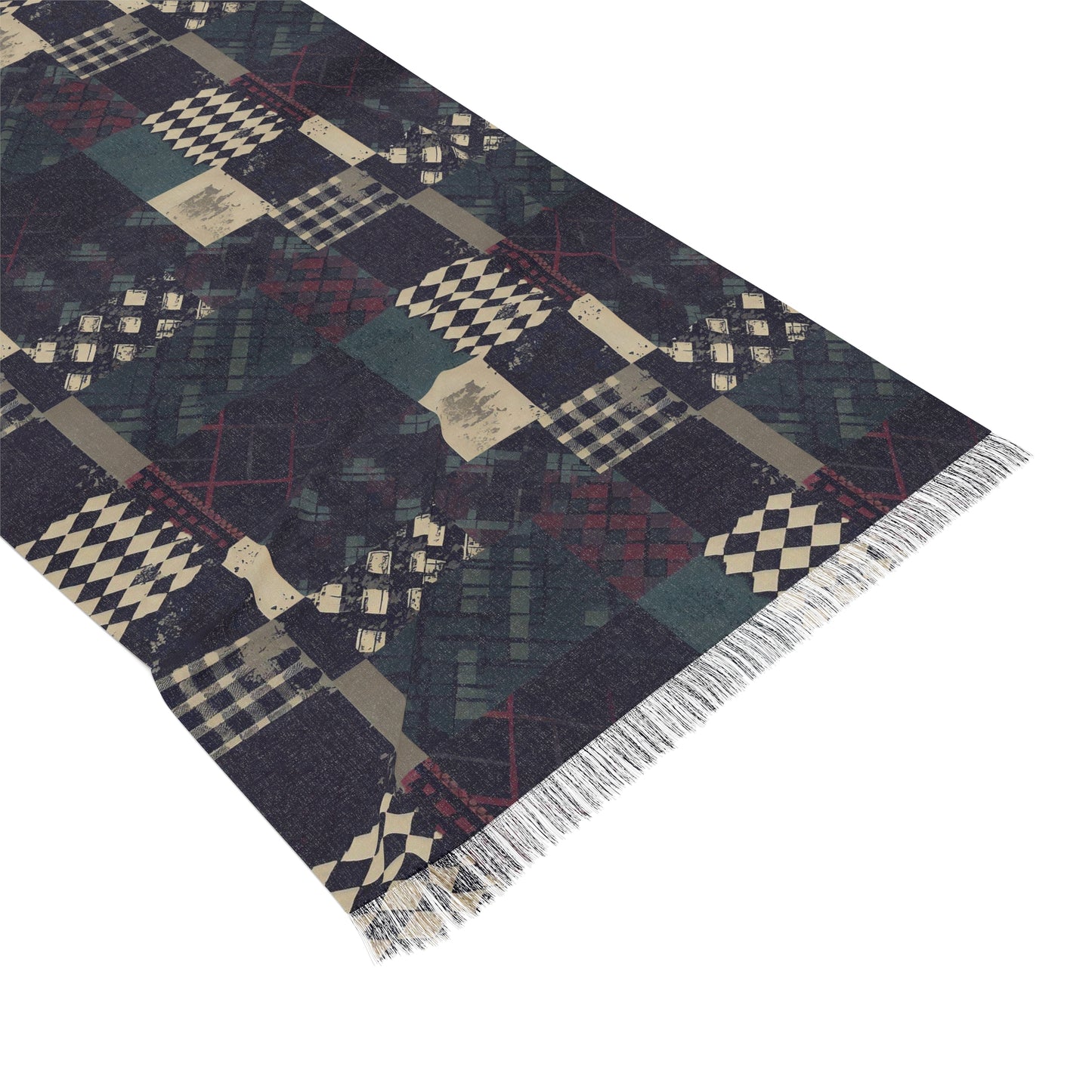 Vampire Art Grunge Patchwork Light Scarf - With Tartan and Argyle