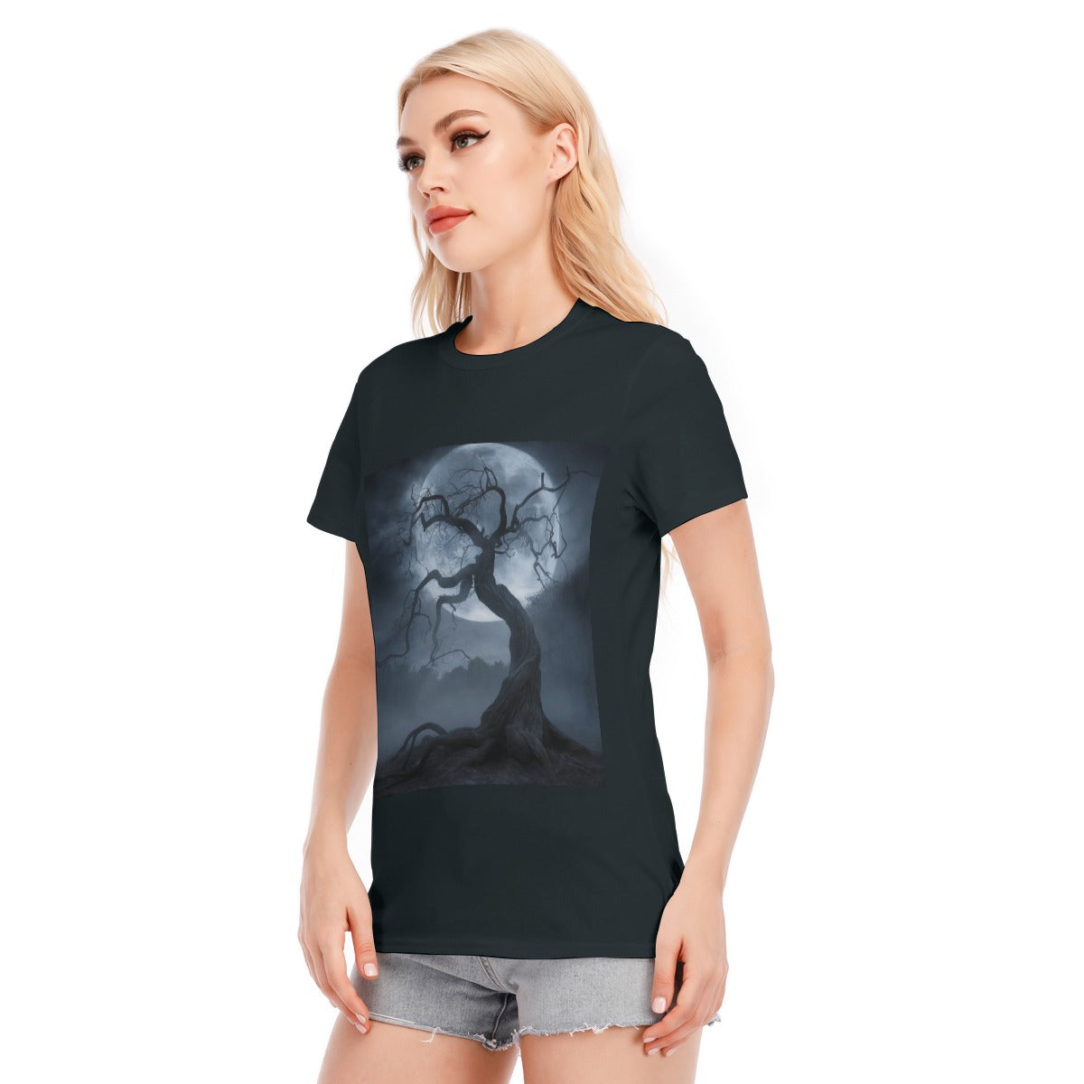 Vampire Art Dark Dream Women's Round Neck 100% Cotton T-Shirt - Witchy Tree