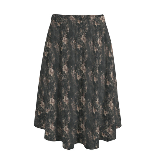 Vampire Art Edgy Trendsetter Maxi Skirt With Pockets - Grunge Florals