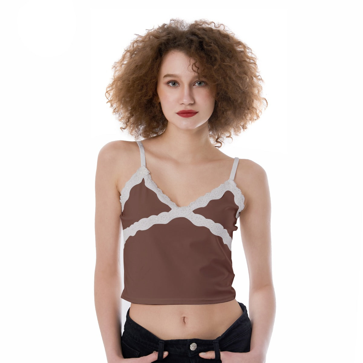 Vampire Art Women's Lace Camisole - Retro Brown