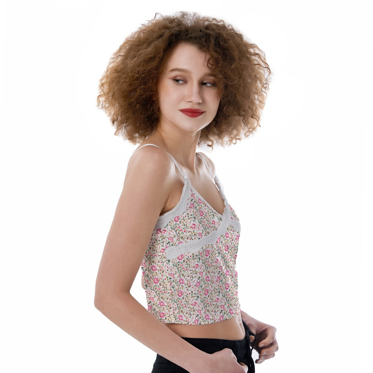 Vampire Art Retro Romantic Florals Women's Lace Camisole