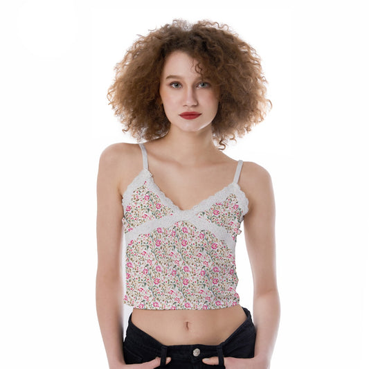 Vampire Art Retro Romantic Florals Women's Lace Camisole