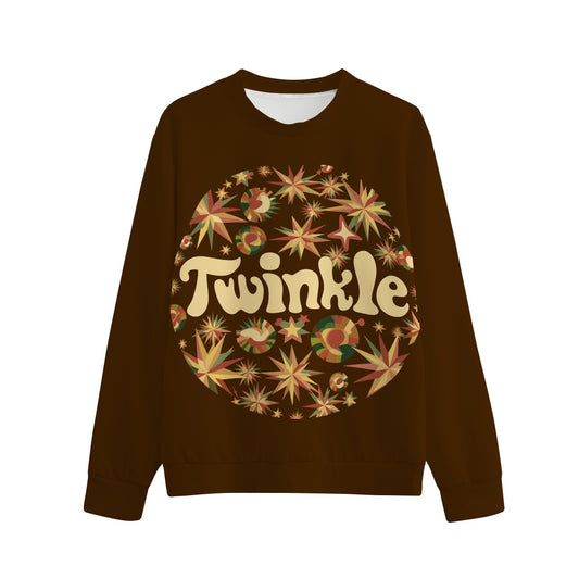 Vampire Art Retro Groovy Christmas Comfort Sweatshirt - Seventies Brown Twinkle