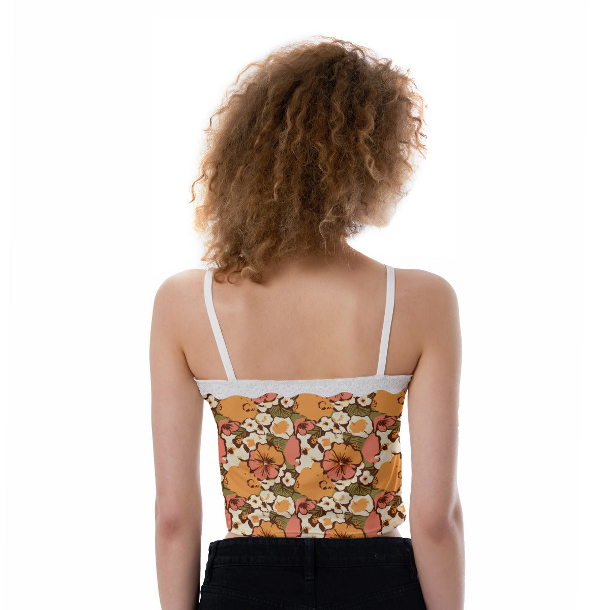 Vampire Art Retro Sixties Florals Women's Lace Camisole