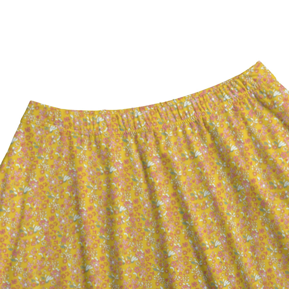 Vampire Art Edgy Trendsetter Maxi Skirt With Pockets - Retro Seventies Flowers in Yellow