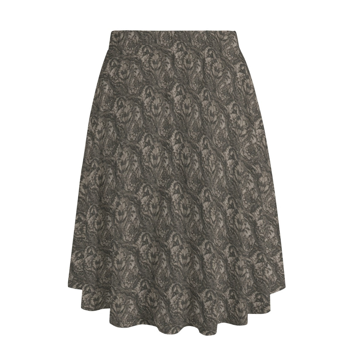 Vampire Art Edgy Trendsetter Maxi Skirt With Pockets - Goth Lace Pattern in Black