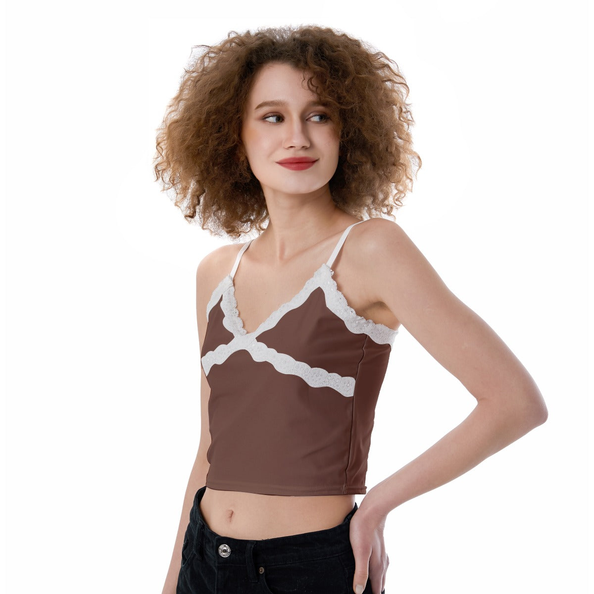 Vampire Art Women's Lace Camisole - Retro Brown