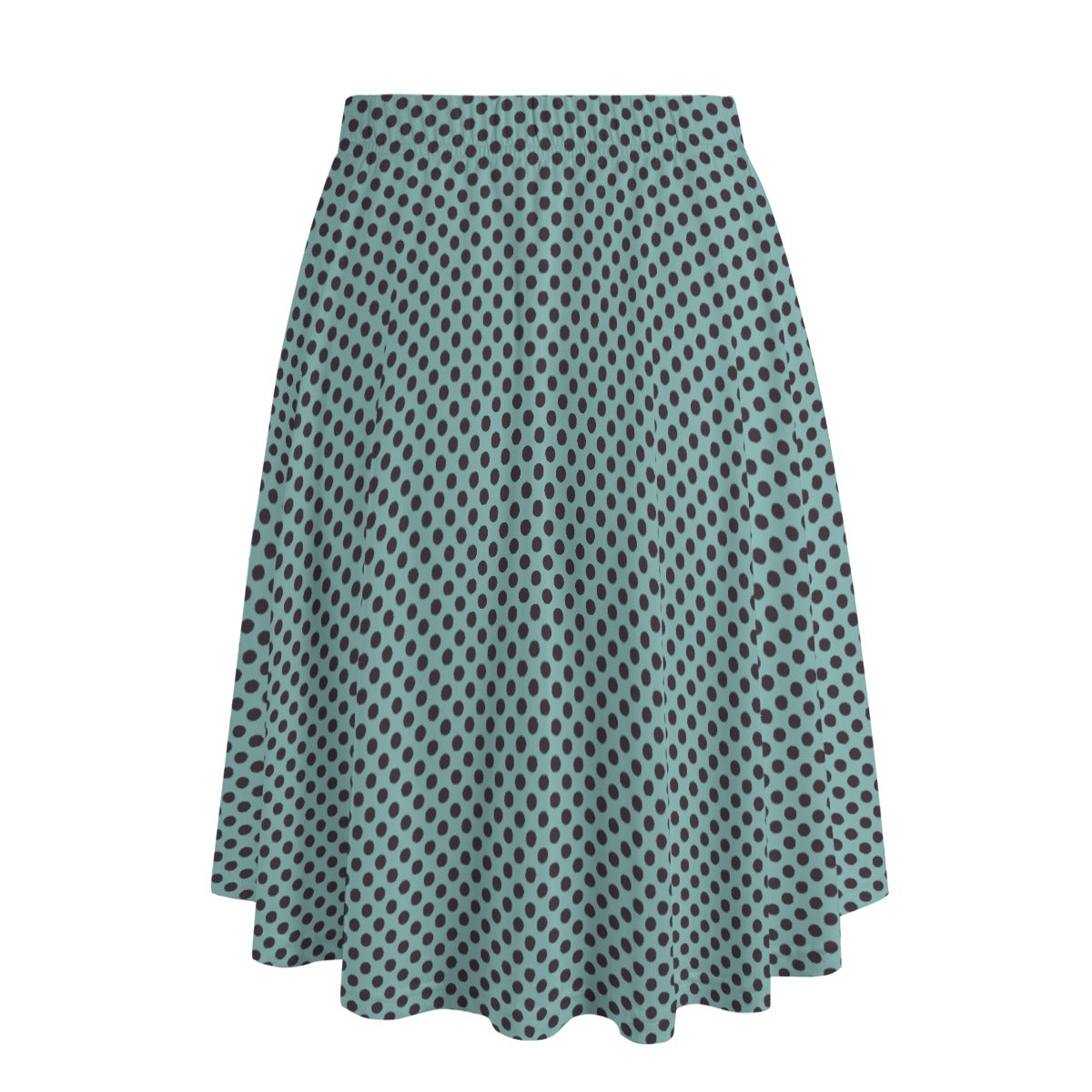 Vampire Art Edgy Trendsetter Maxi Skirt With Pockets - Teal Polka Dot