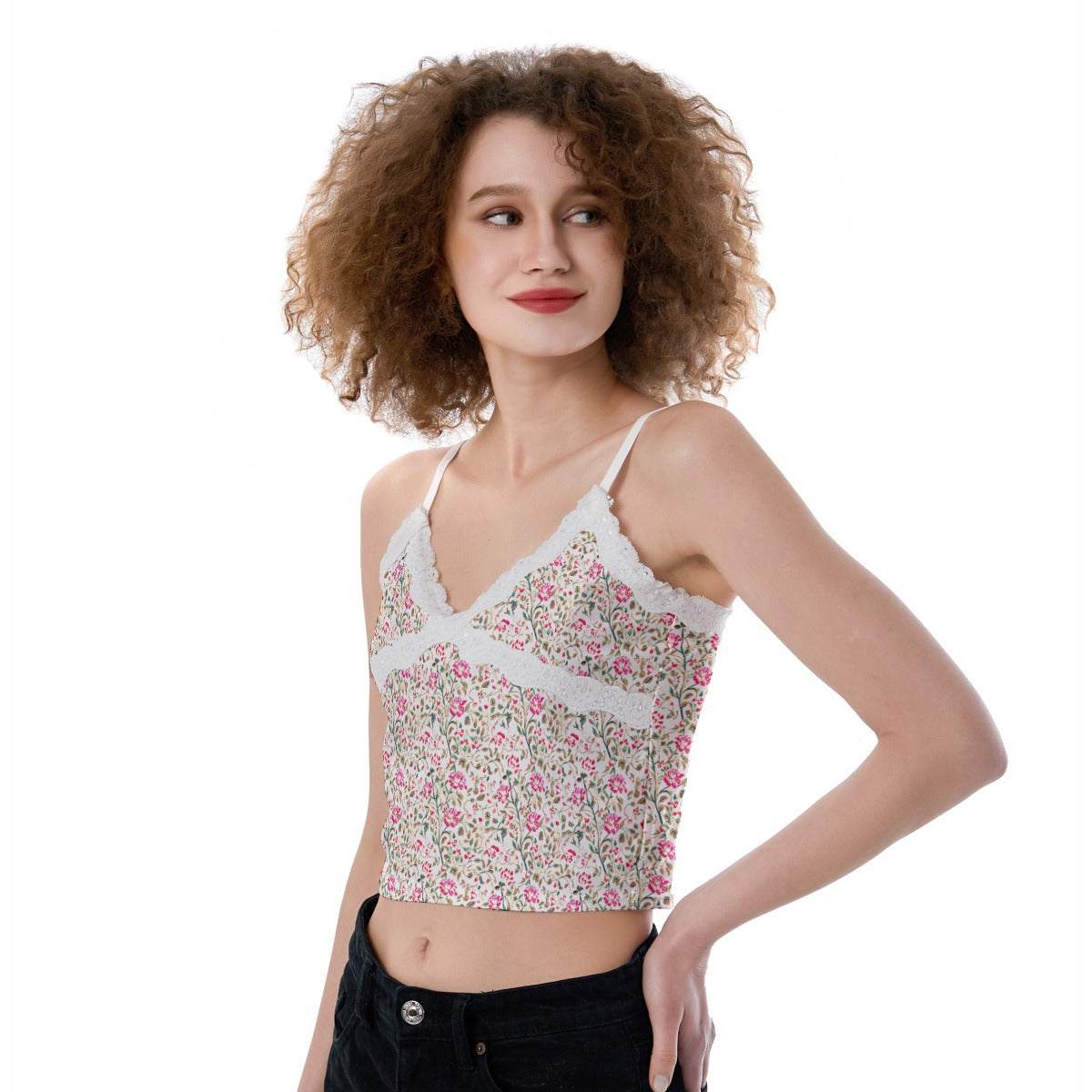 Vampire Art Retro Romantic Florals Women's Lace Camisole