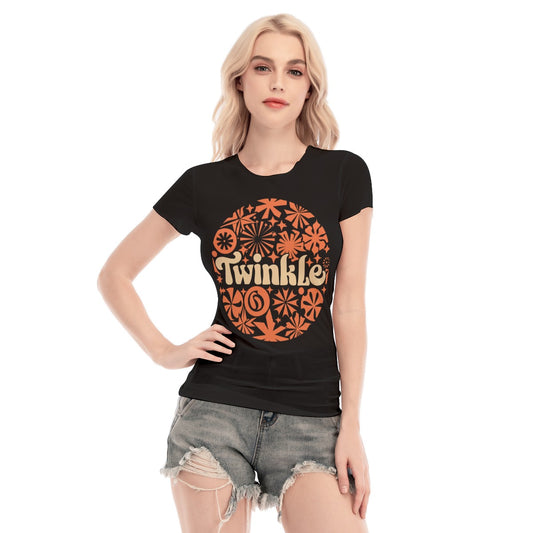 Vampire Art Retro Groovy Christmas Short Sleeve Mesh Blouse - Sixties Psychedelic Twinkle