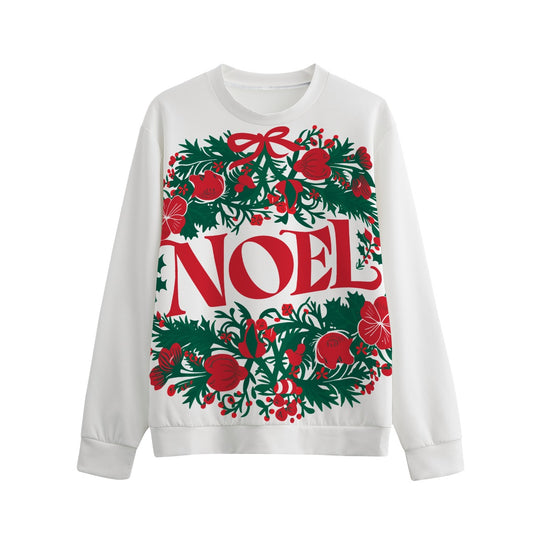 Vampire Art Retro Groovy Christmas Comfort Cotton Sweatshirt - Noel Wreath