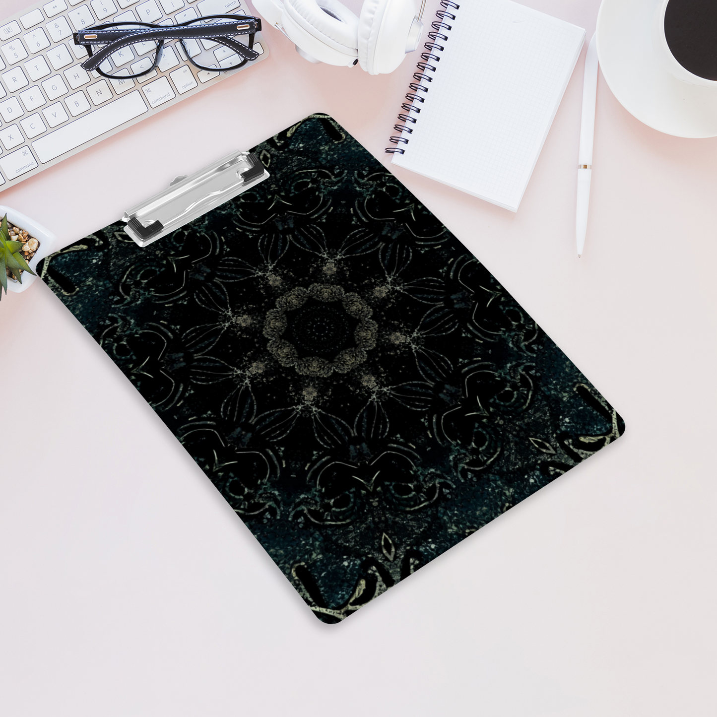 Vampire Art Mystic Goth Clipboard - Black Sparkle