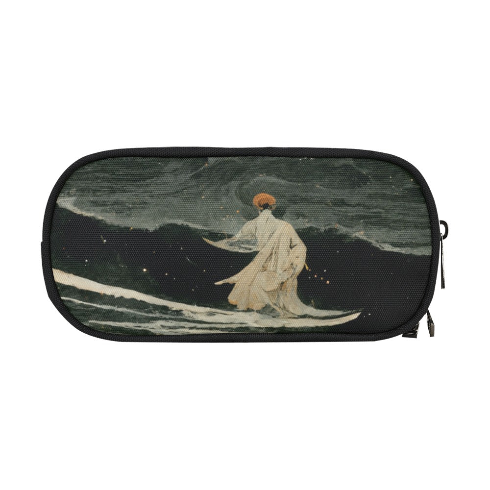 Vampire Art Studio Caddy: Deluxe Pencil Pouch - Art Nouveau Surfing Vampire