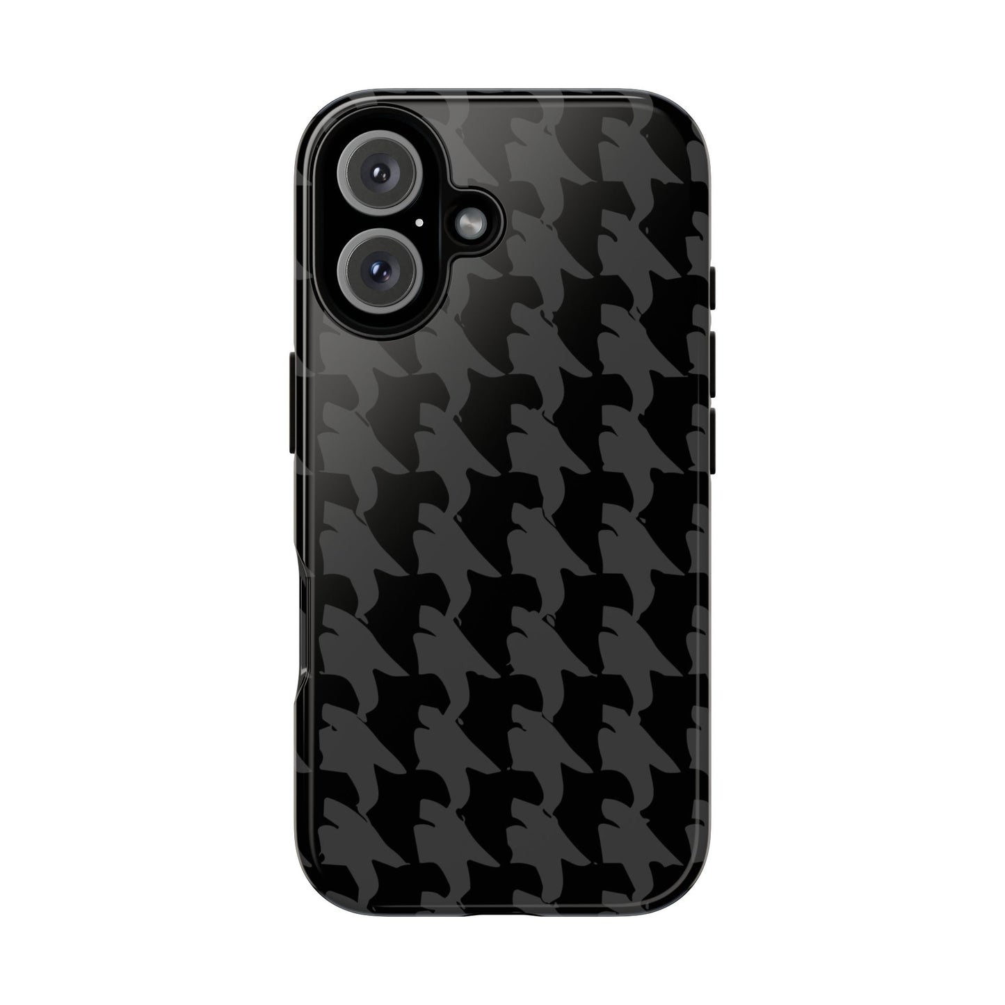 Vampire Art Vintage and Edgy iPhone 16 Tough Case - Black Houndstooth