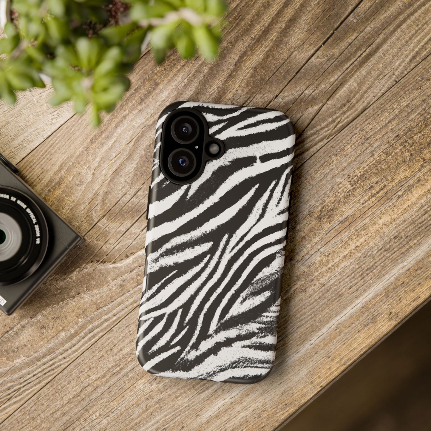 Vampire Art Vintage and Edgy iPhone 16 Tough Case - Grunge Zebra