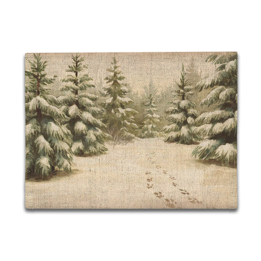 Vampire Art Retro Christmas Linen Placemat Mid Century 60s Vintage Traditional Eco-FriendlyTable Mat - Paws in the Snow