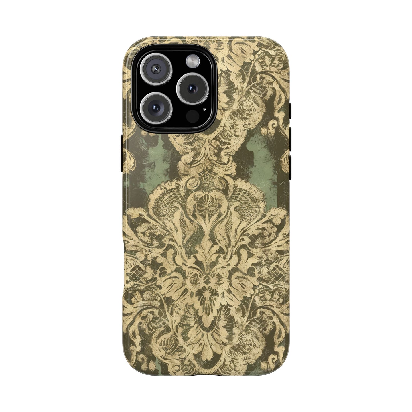 Vampire Art Vintage and Edgy iPhone 16 Tough Case - Grunge Brocade