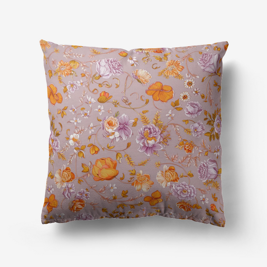 Vampire Art Retro Premium Hypoallergenic Throw Pillow - 3 sizes / optional insert - Mauve Florals