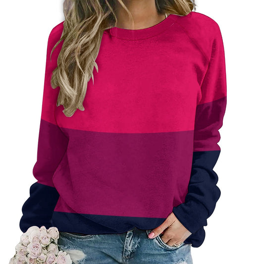 Vampire Art Retro Navy Purple & Pink Stripy Raglan Round Neck Sweater