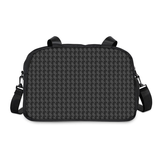 Vampire Art Preppy Grunge Goth Black and Charcoal Houndstooth Fitness Handbag Gym Bag