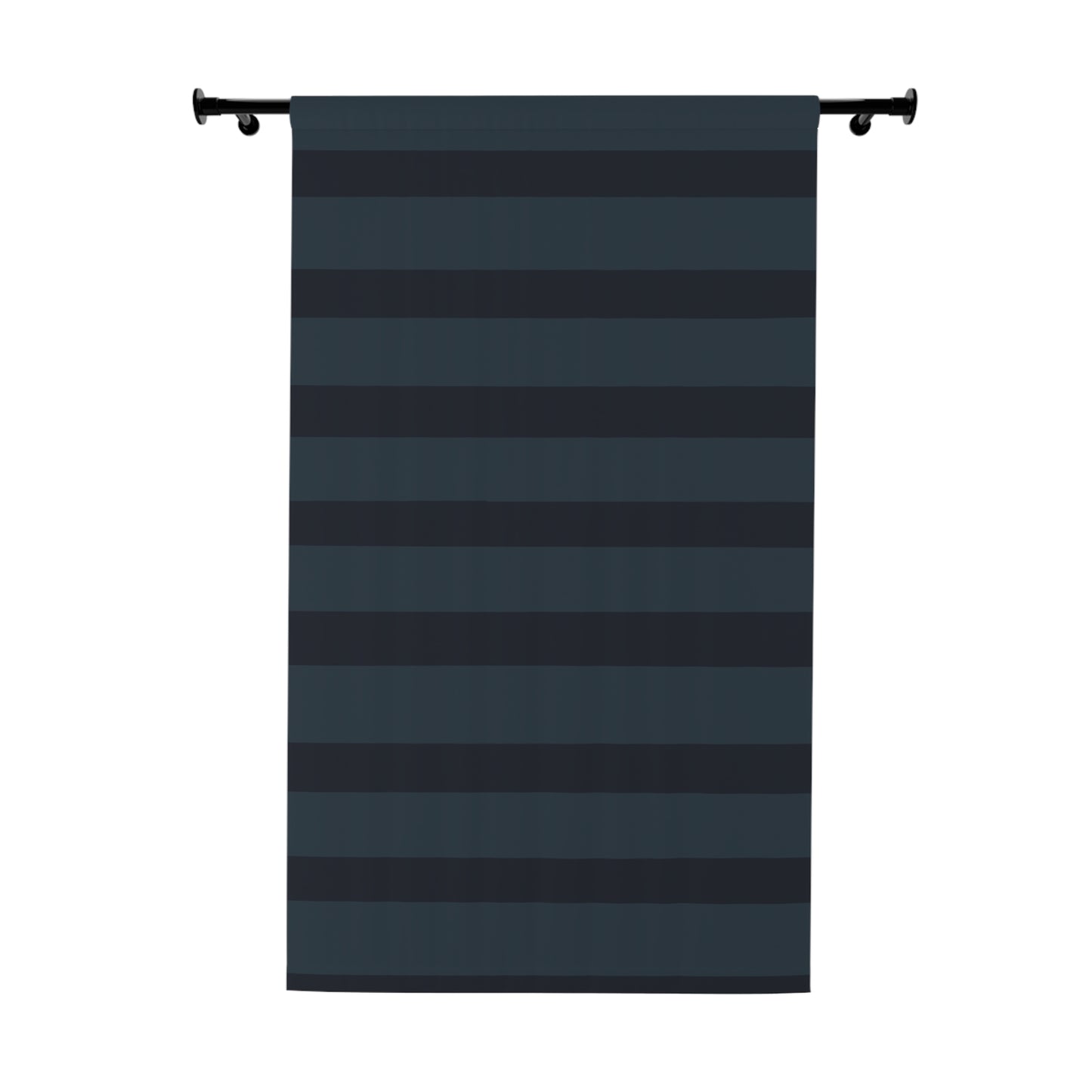 Vampire Art Grunge Preppy Goth Black and Charcoal Striped Blackout Window Curtains (1 Piece)