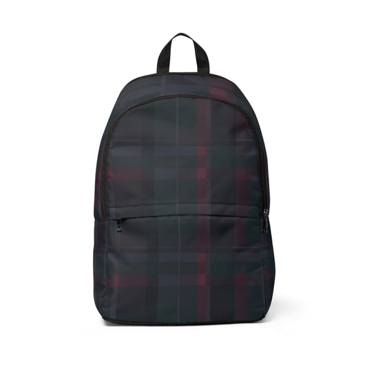 Vampire Art Preppy Grunge Veiled Scottish Tartan in Dark Green Fabric Backpack