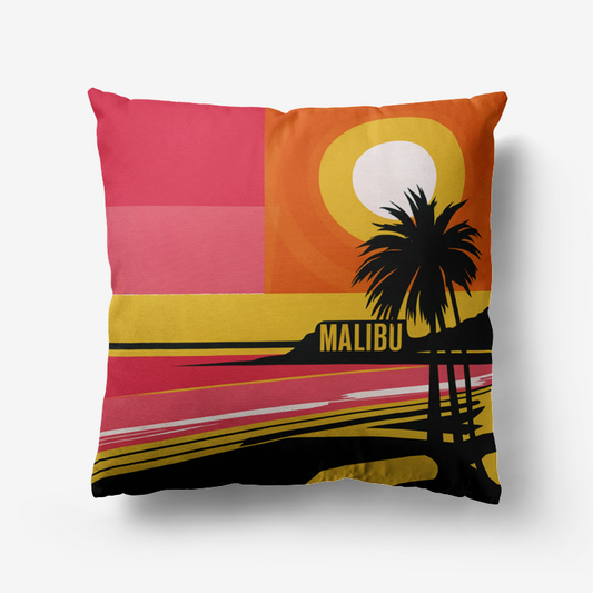 Vampire Art Retro Premium Hypoallergenic Throw Pillow - 3 sizes / optional insert - Sixties Sunset in Malibu 5