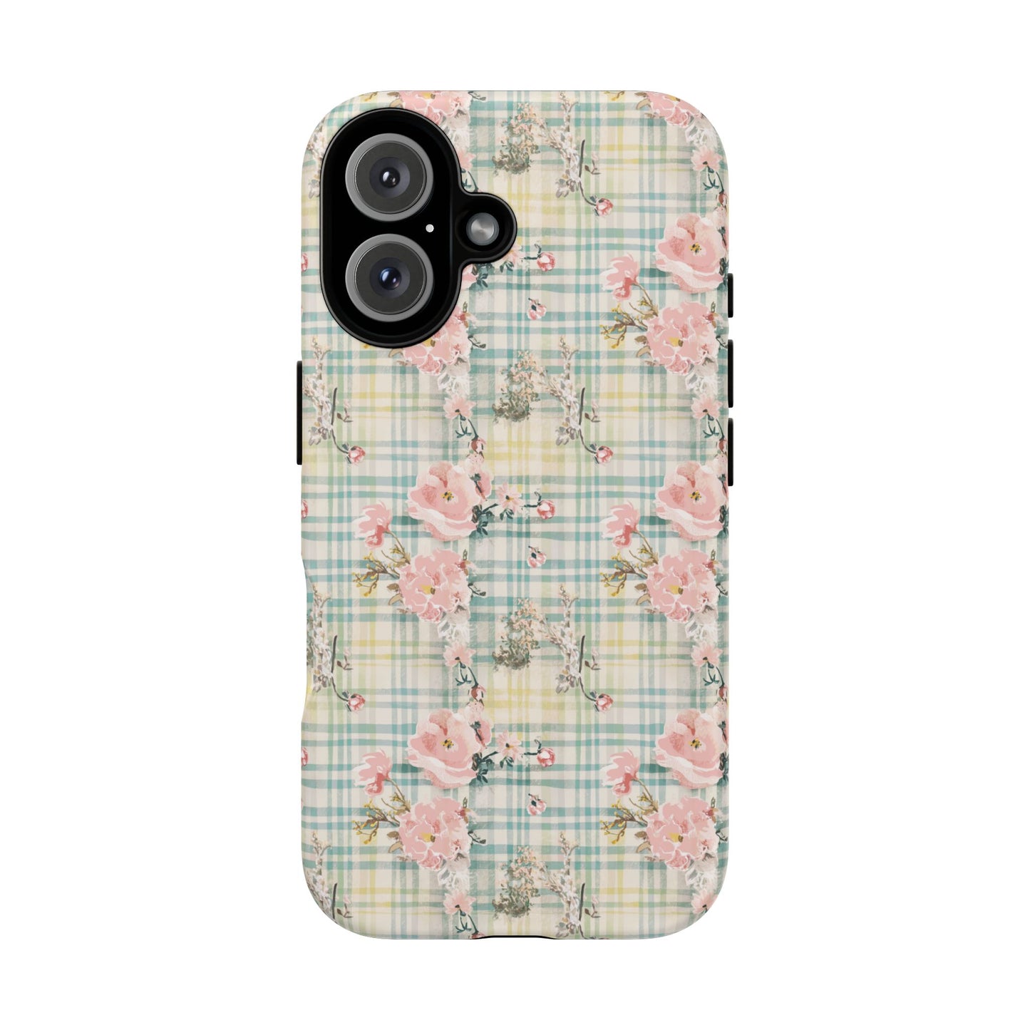 Vampire Art Vintage and Edgy iPhone 16 Tough Case - Vintage Floral Gingham