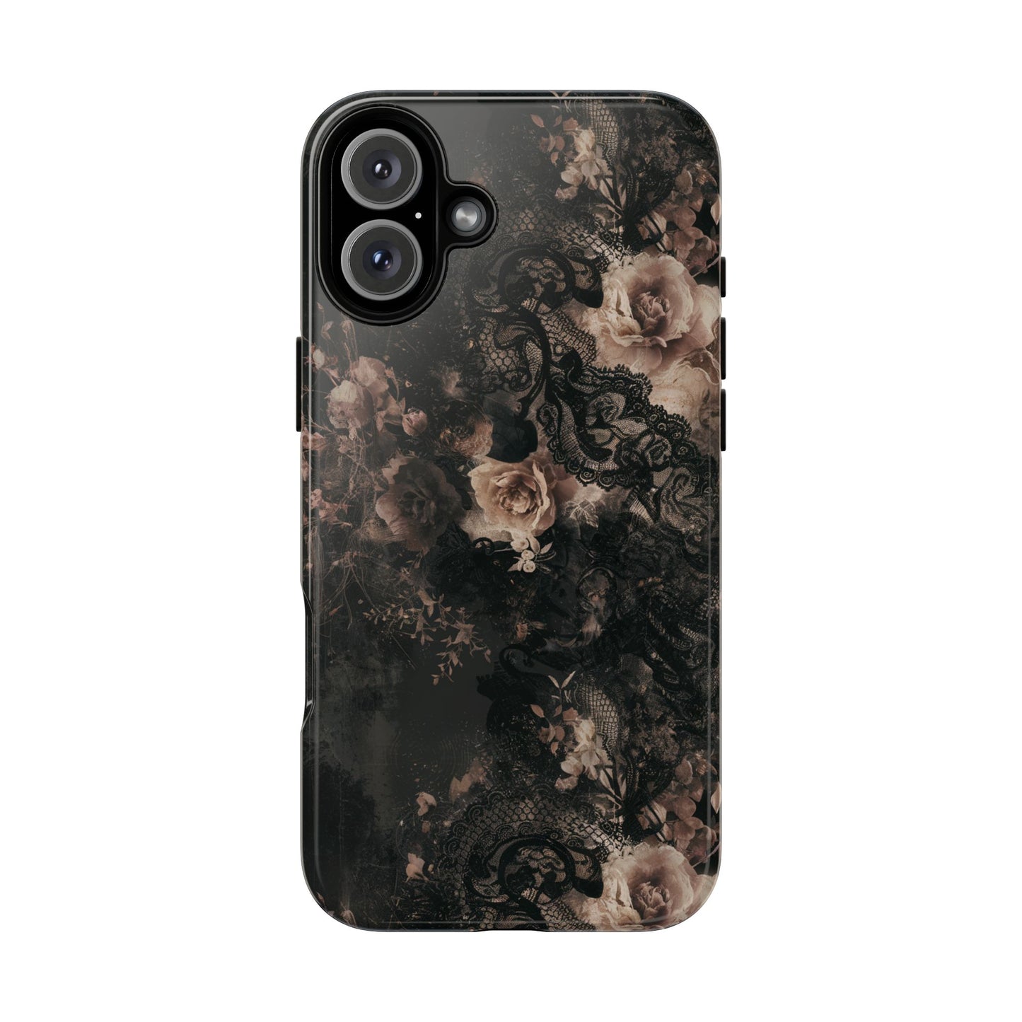 Vampire Art Vintage and Edgy iPhone 16 Tough Case - Grunge Lace and Roses