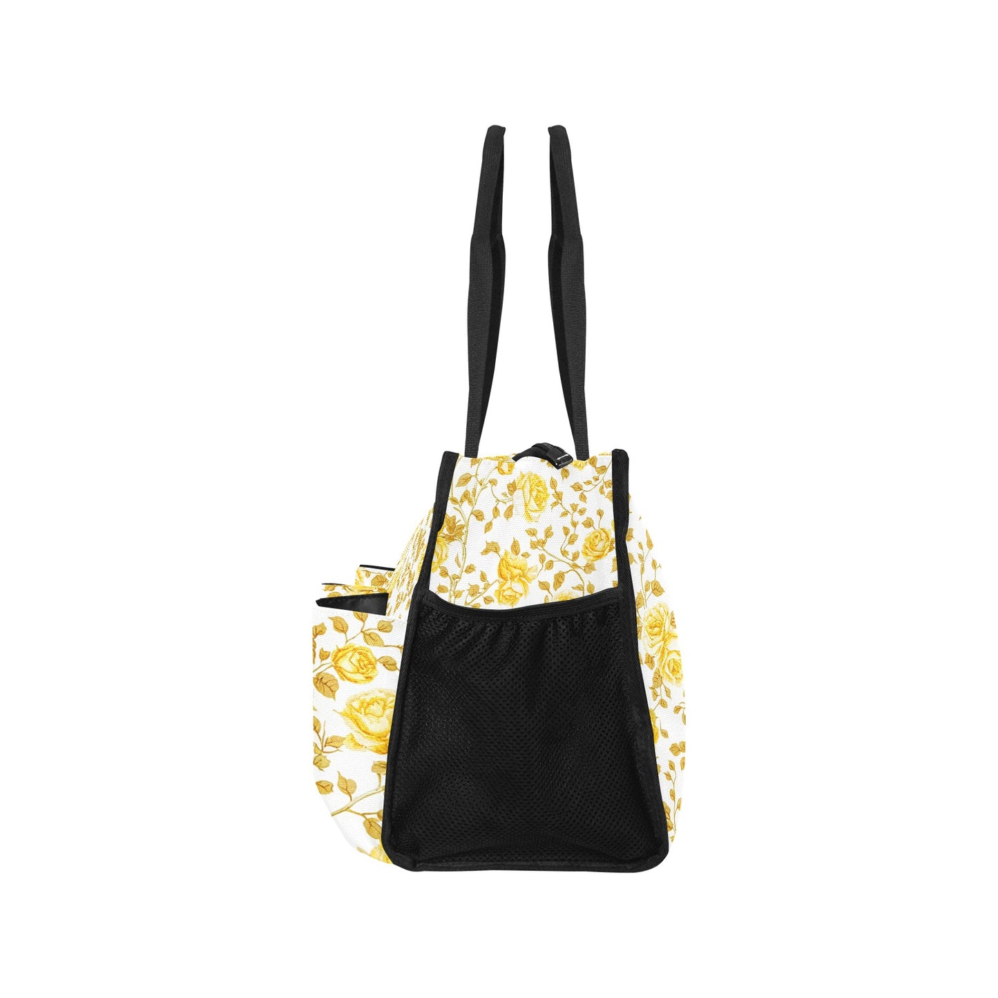 Vampire Art Retro Large Multi-pocket Beach Bag - Bright Yellow Roses