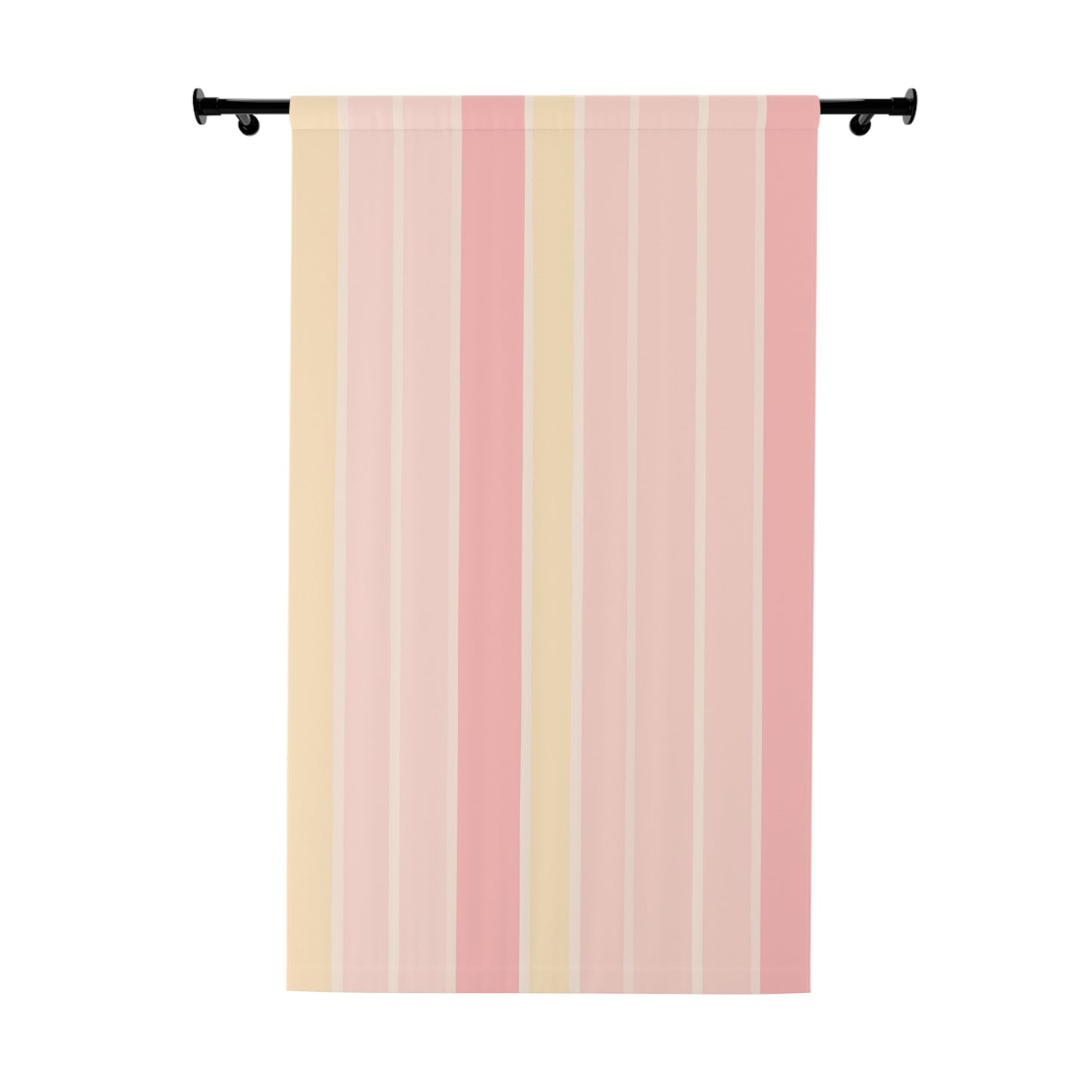 Vampire Art Retro Cottagecore Pastel Pink Striped Blackout Window Curtains (1 Piece)