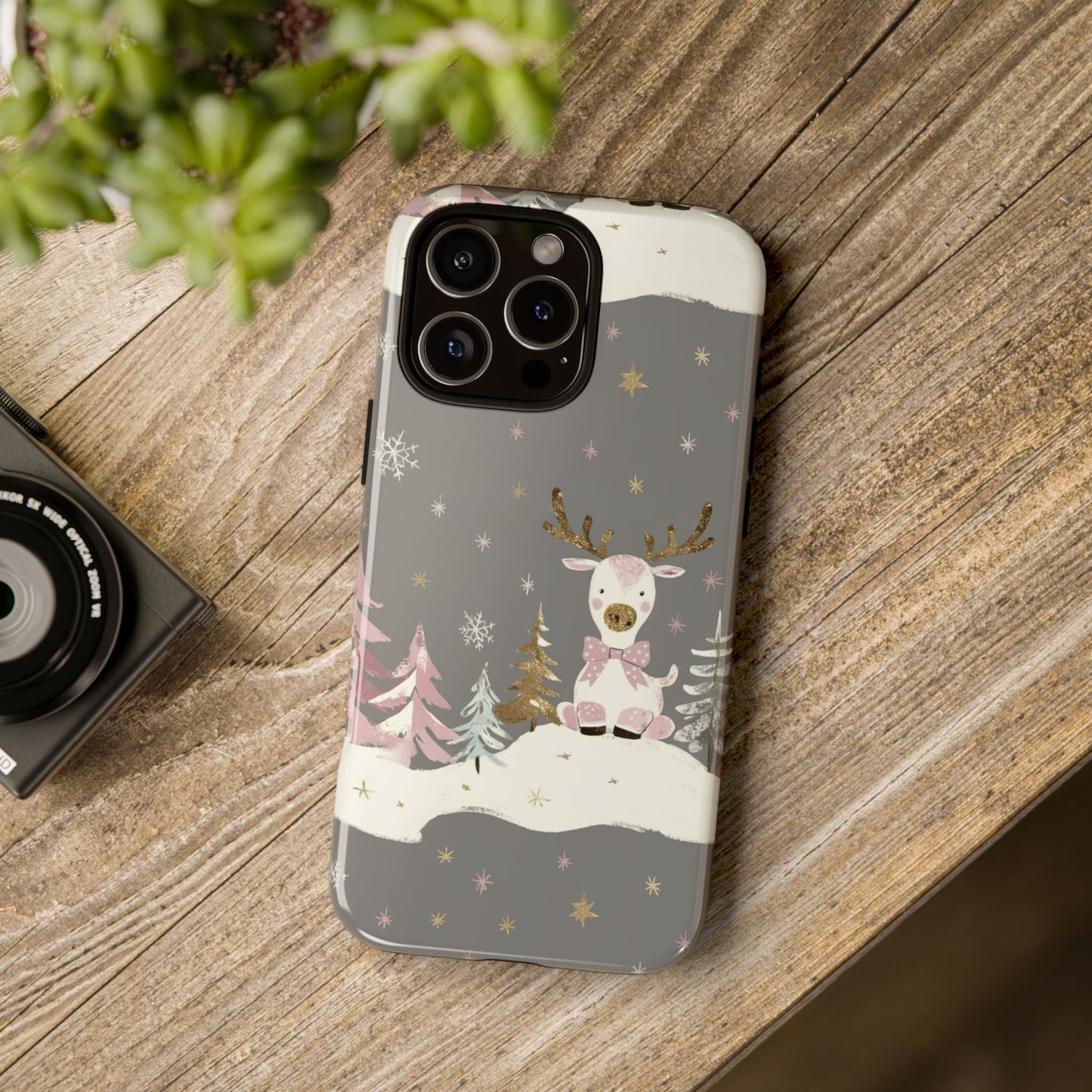 Vampire Art Vintage and Edgy iPhone 16 Tough Case - Christmas Reindeer