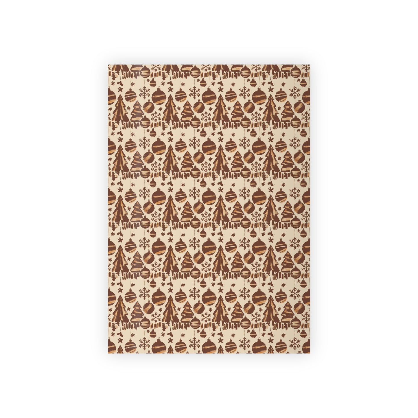 Vampire Art Retro Luxe Eco-Friendly Gift Wrapping Paper Roll (1 pc) - 1950s Christmas Trees in Brown - Made in the UK