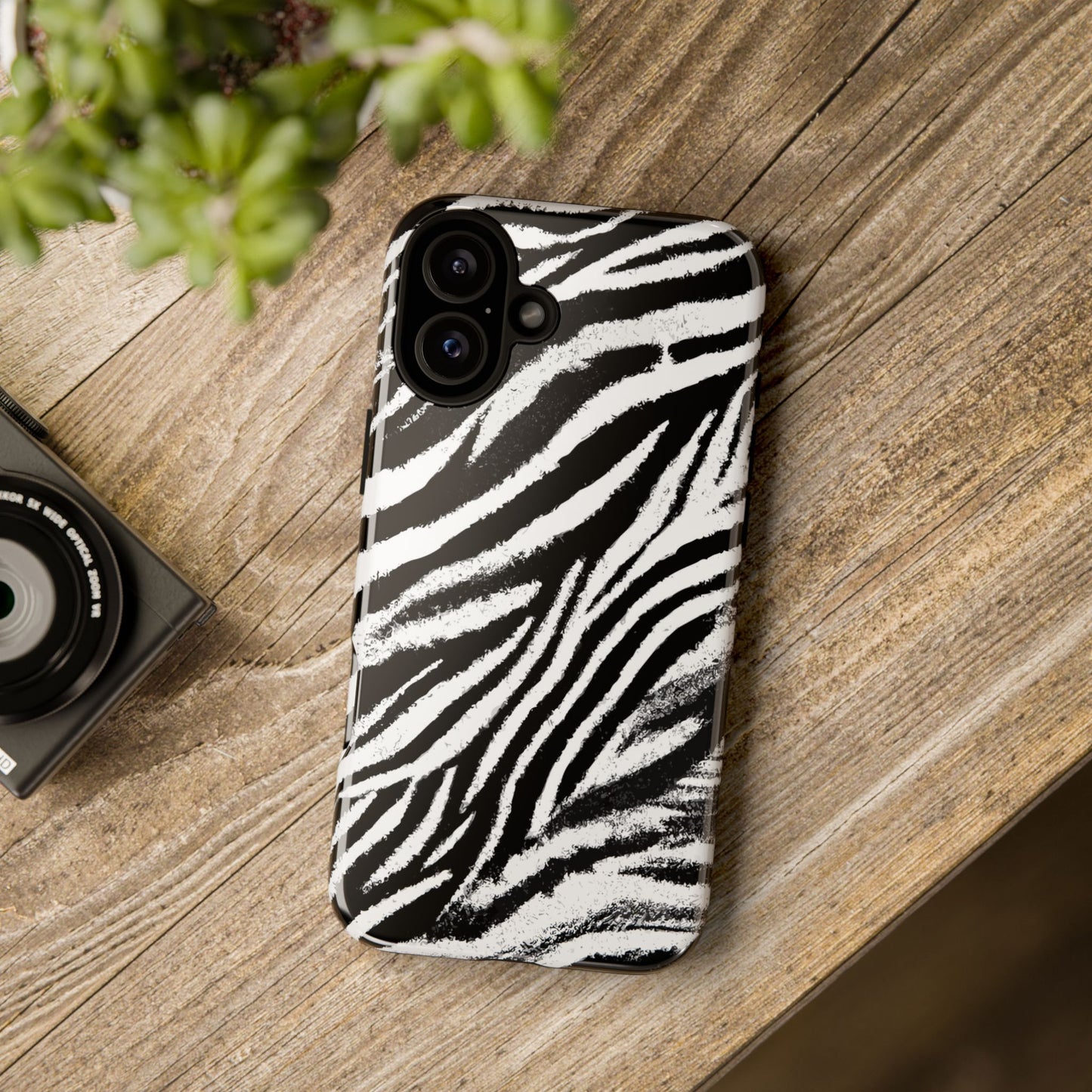 Vampire Art Vintage and Edgy iPhone 16 Tough Case - Grunge Zebra