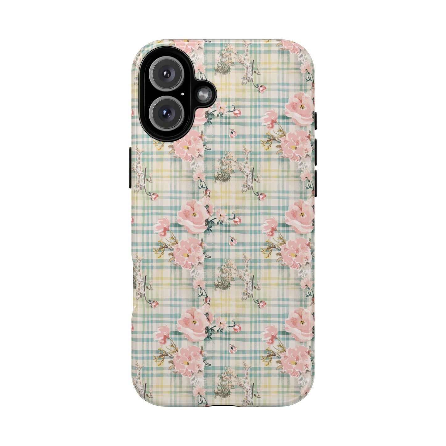 Vampire Art Vintage and Edgy iPhone 16 Tough Case - Vintage Floral Gingham