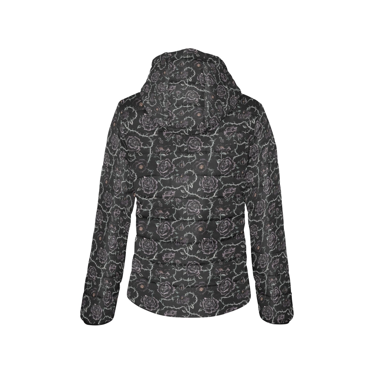 Vampire Art Urban Gothic Women's Padded Hooded Jacket - Thorns