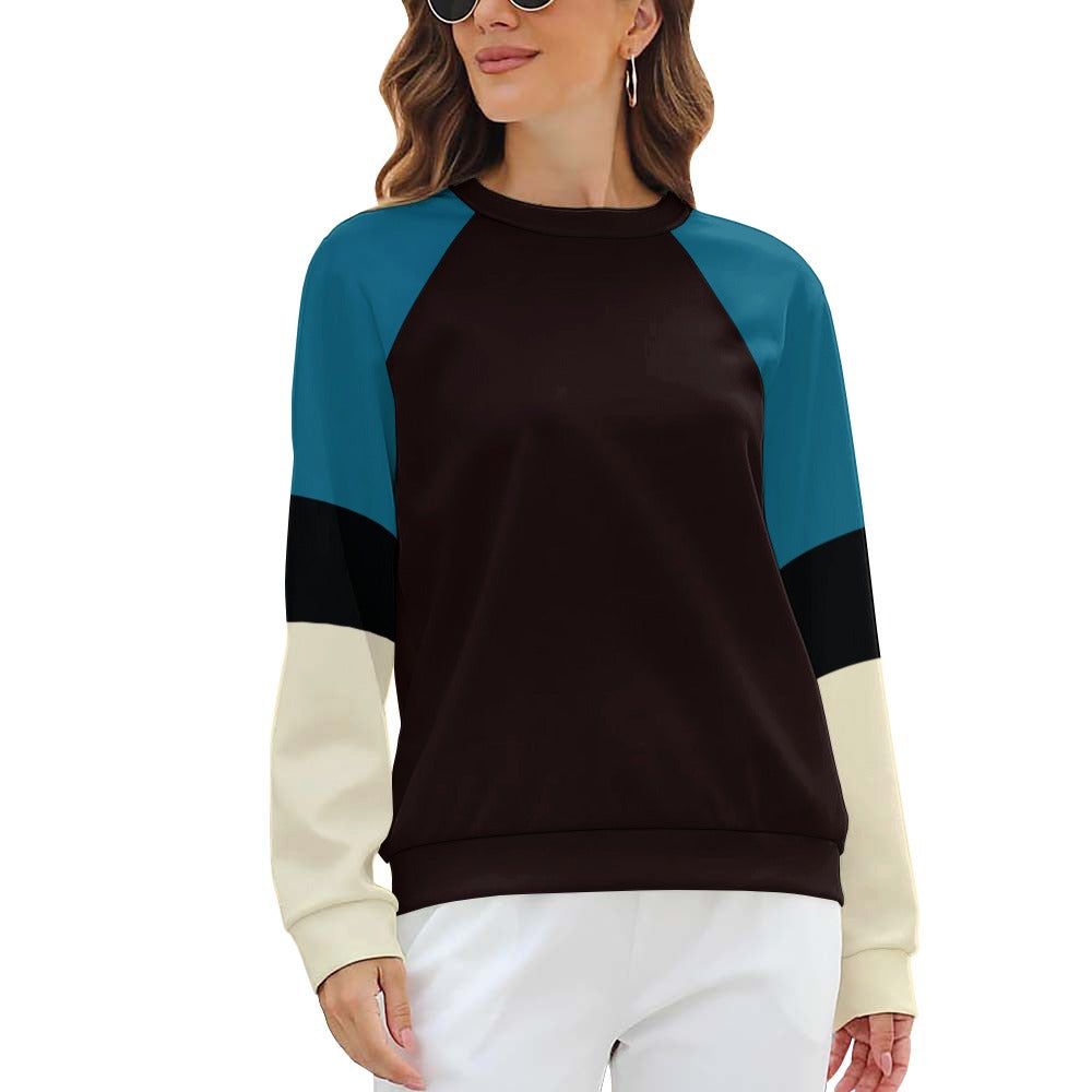 Vampire Art Retro Sixties Black Blue & Cream Stripy Raglan Round Neck Sweater