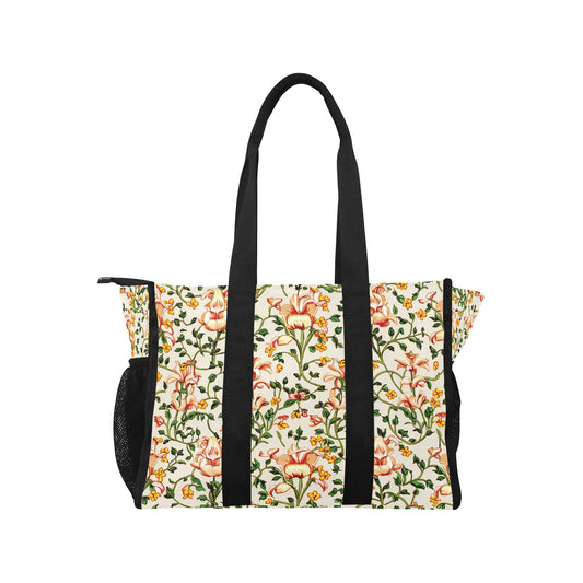 Vampire Art Retro Large Multi-pocket Beach Bag - Lilies