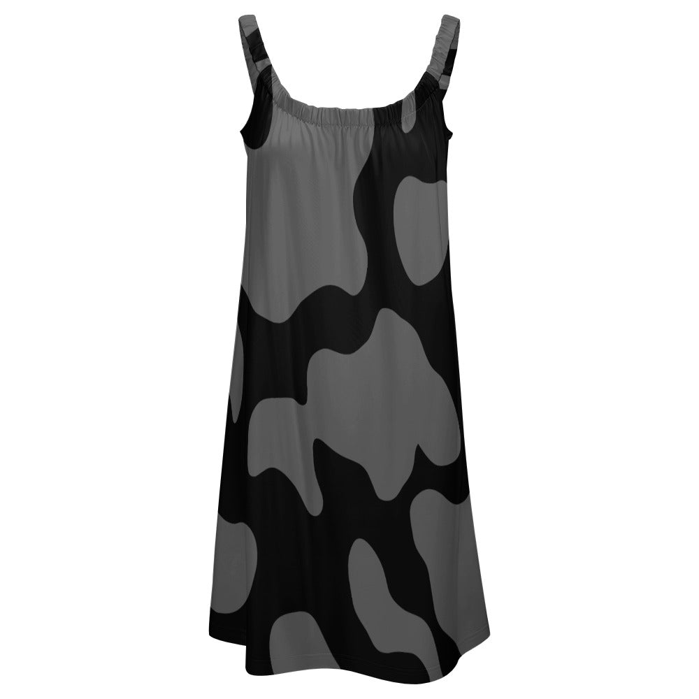 Vampire Art Grunge Black & Charcoal Cowhide Beach Sling Skirt Dress