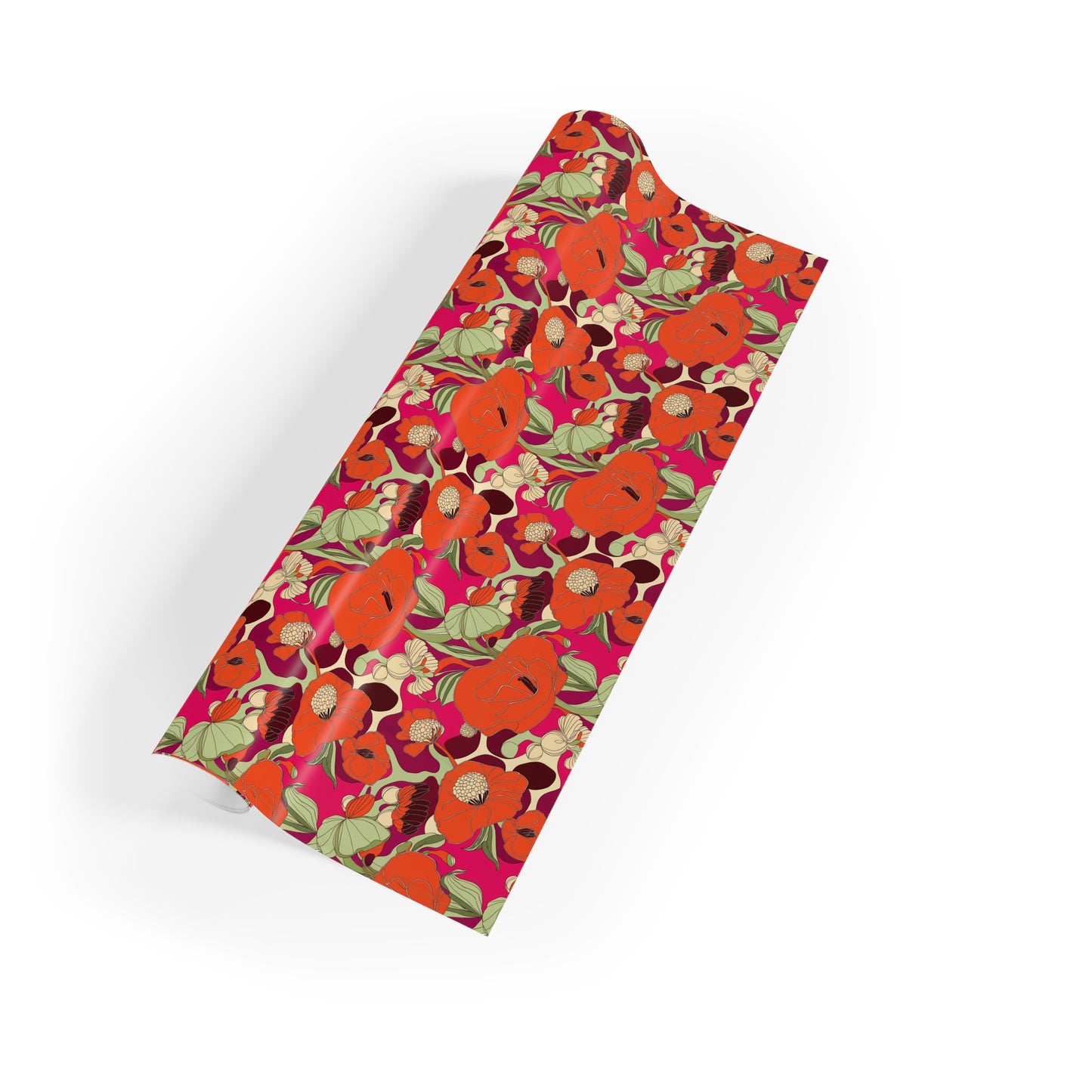 Vampire Art Retro Luxe Eco-Friendly Gift Wrapping Paper Roll (1 pc) - Sixties Flowers - Made in the UK