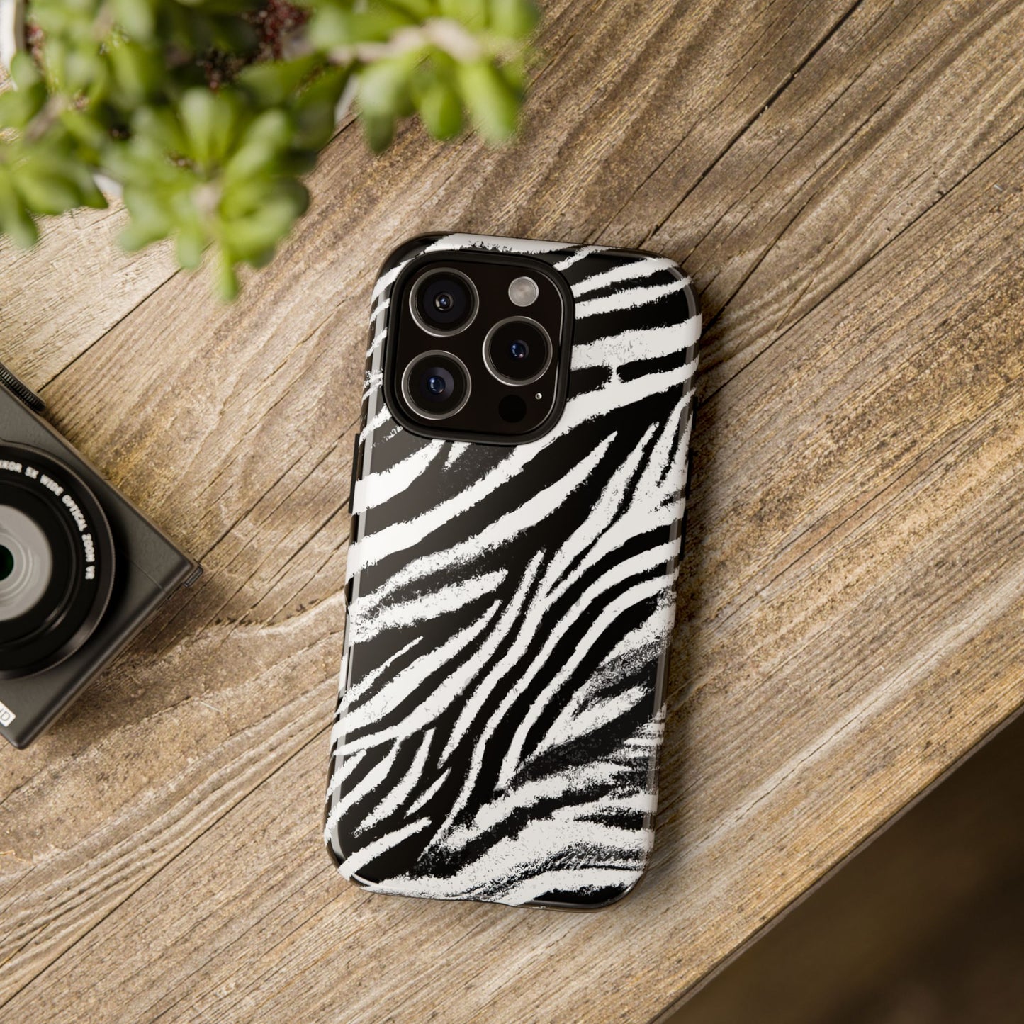 Vampire Art Vintage and Edgy iPhone 16 Tough Case - Grunge Zebra